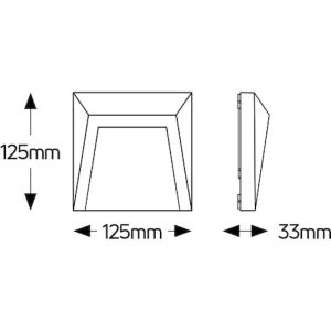 Απλίκα LED 1.2W 3000K 110lm 125x125 IP54 ασημί
