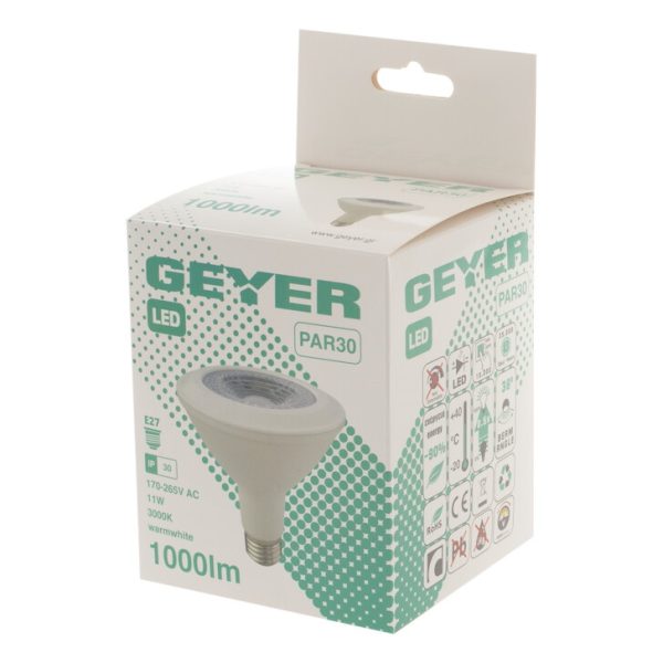 Geyer λαμπτήρας LED PAR30 11W E27 3000K LP30WE2711 - Image 2