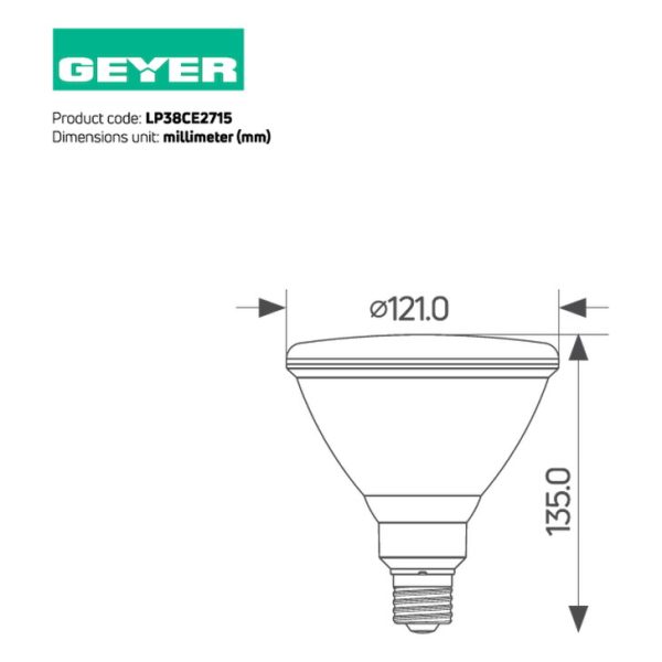 Geyer Λάμπα LED PAR38 15W E27 4000K IP65 LP38CE2715 - Image 3