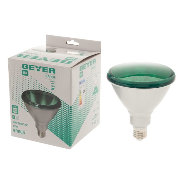 Geyer Λάμπα LED PAR38 15W E27 πράσινo IP65 LP38GE2715 - Image 2