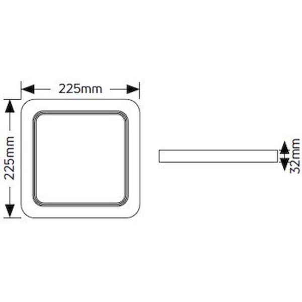 Geyer Επίτοιχο PL LED τετράγωνο 18W 4000K 225x225mm LPLAC18TS - Image 2