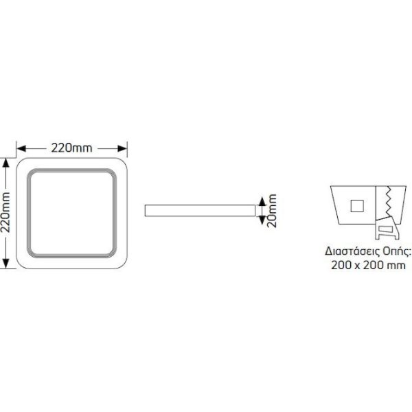 Geyer PL LED τετράγωνο 18W 6500K 200x200mm LPLD18TS - Image 3
