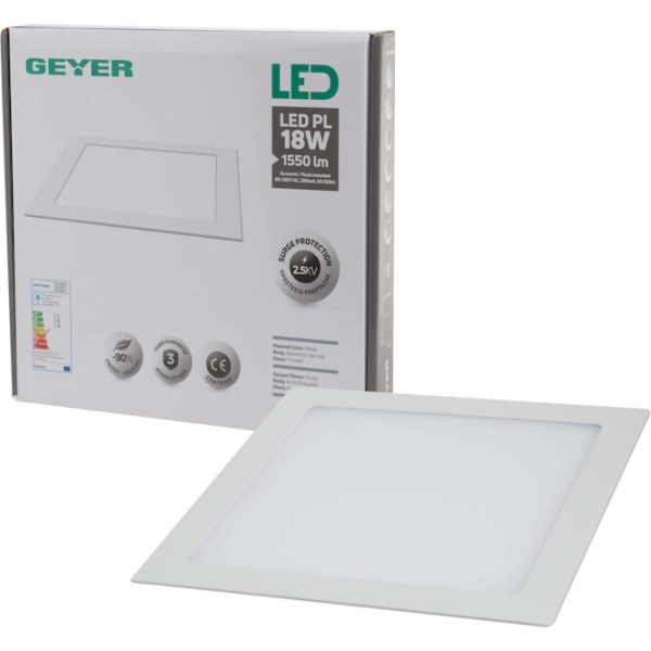 Geyer PL LED τετράγωνο 18W 3000K 200x200mm LPLW18TS - Image 3