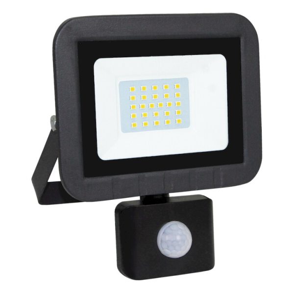 Geyer Προβολέας LED 20W 4000K IP44 με ανιχνευτή κίνησης μαύρος LPRM20CS