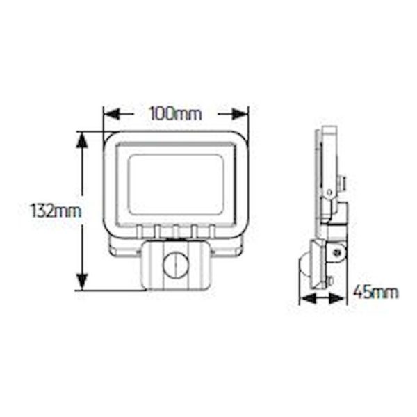 Προβολέας led Geyer 20W 6500K LPRM20DS3 with sensor IP44 - Image 2