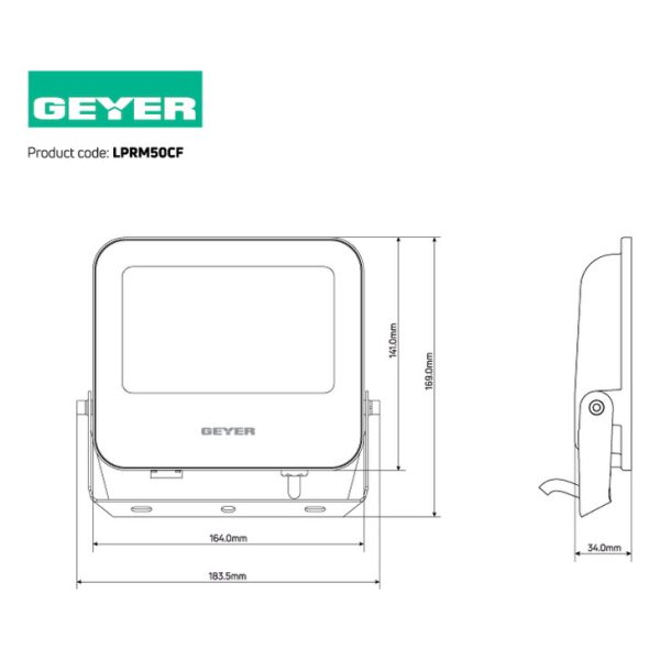 Geyer Προβολέας LED FUTUR 50W 4000K IP65 μαύρος LPRM50CF - Image 2