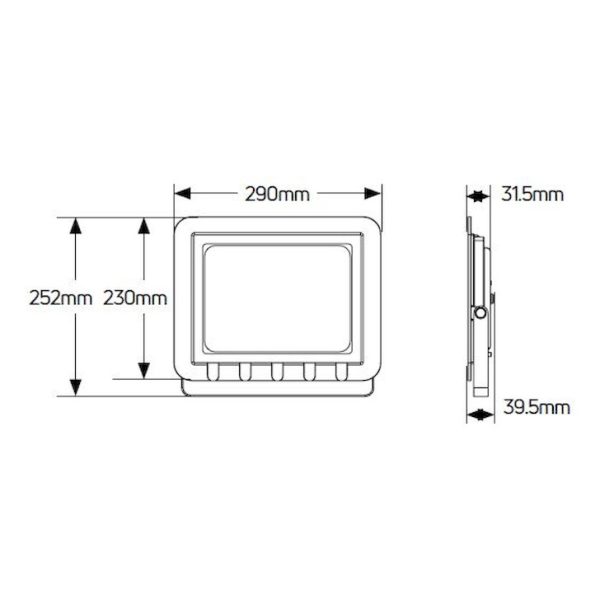 Geyer Προβολέας LED 100W 3000K IP65 λευκός LPRW100W - Image 2