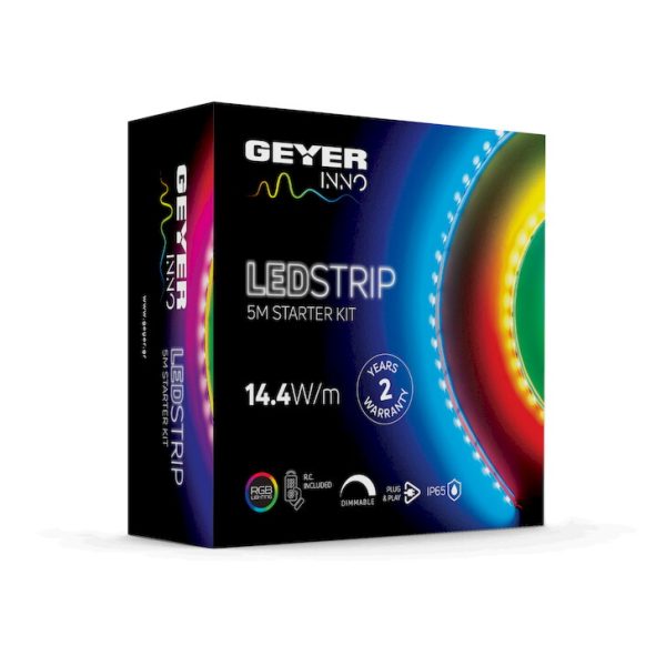 Tαινία led σετ 14,4w rgb 5m 12v ip65 GEYER LSKIT144RGB65 - Image 2