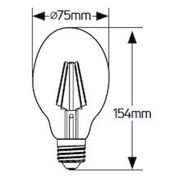 Geyer λαμπτήρας LED Vintage 6W E27 2000K dim LVBT75D - Image 3