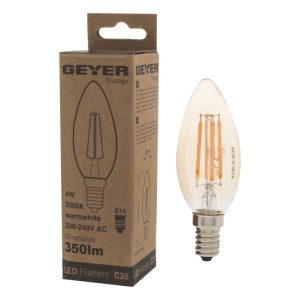 Geyer λαμπτήρας LED Vintage 4W E14 2000Κ dim LVC14D