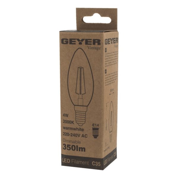 Geyer λαμπτήρας LED Vintage 4W E14 2000Κ dim LVC14D - Image 3