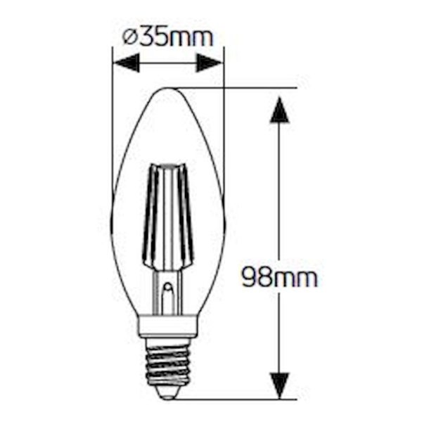 Geyer λαμπτήρας LED Vintage 4W E14 2000Κ LVC14 - Image 2