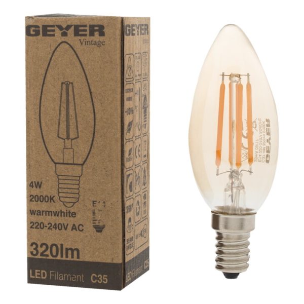 Geyer λαμπτήρας LED Vintage 4W E14 2000Κ LVC14