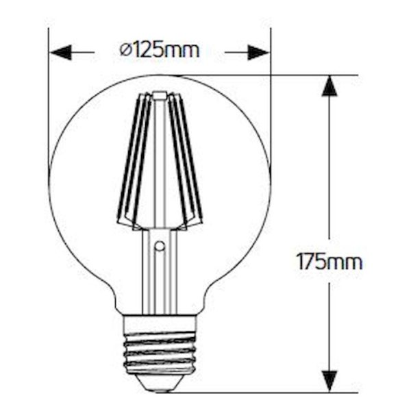 Geyer λαμπτήρας LED Vintage 6W E27 2000K dim LVG125D - Image 2