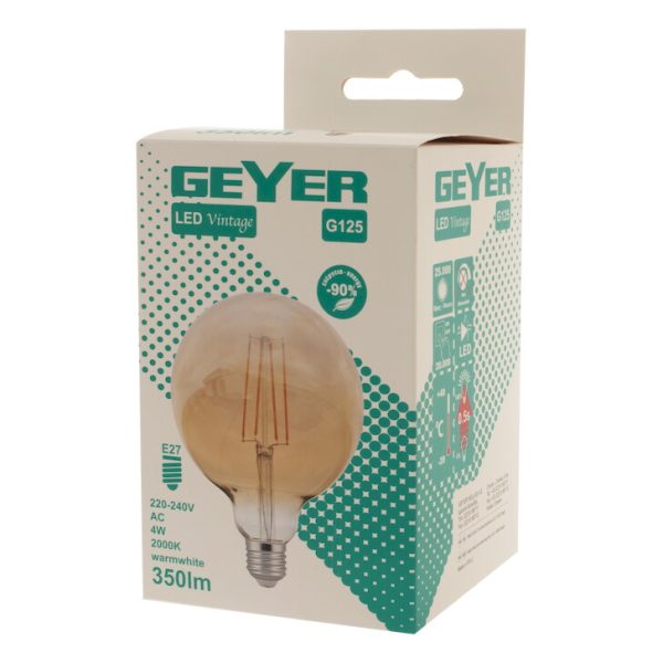GEYER LVG125 Λάμπα LED Vintage G125 4W E27 2000K - Image 3