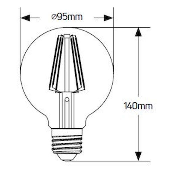 Geyer λαμπτήρας LED Vintage 6W E27 2000K dim LVG95D - Image 3