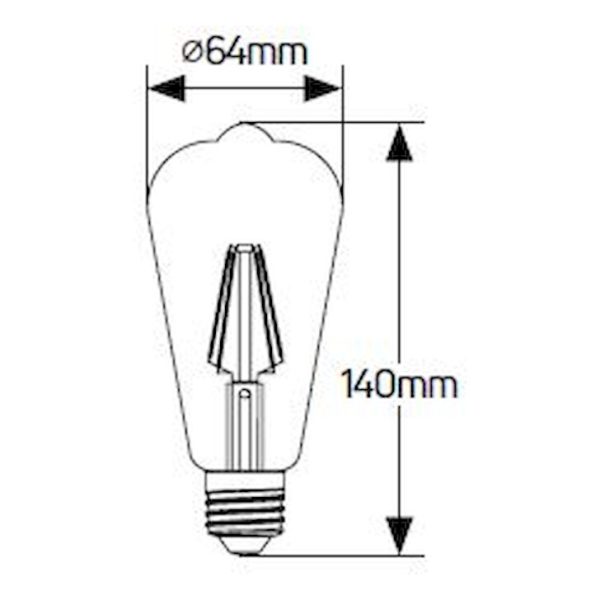 GEYER LVST64 Λάμπα LED Vintage ST64 6W E27 2000K - Image 3