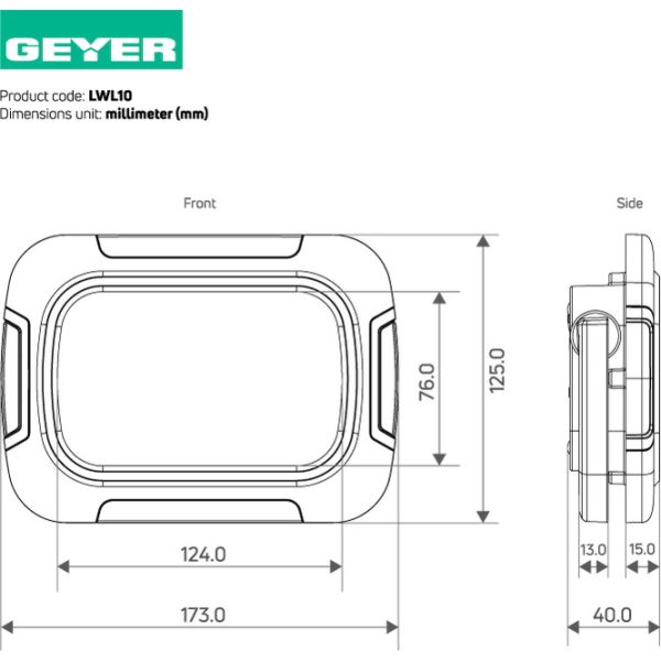 Geyer Προβολέας εργασίας μπαταρίας LED 10W 6500K IP54 LWL10 - Image 2