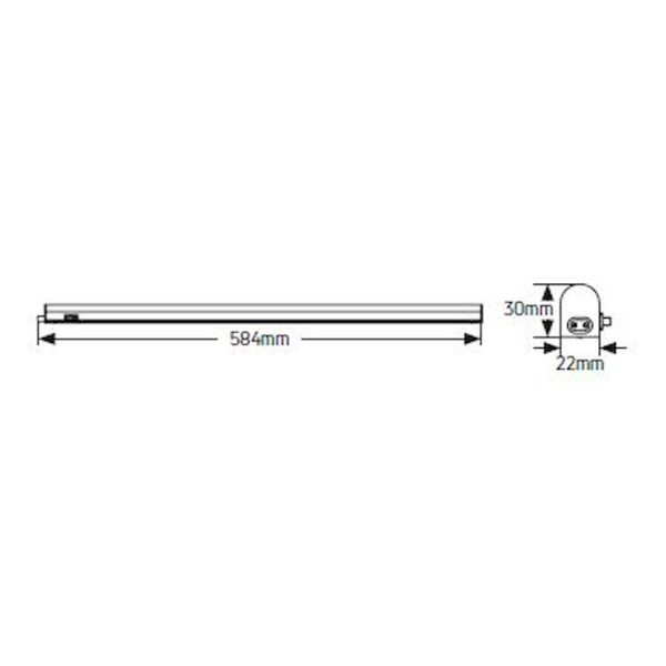 Geyer γραμμικό φωτιστικό 8W 3000K  0.6m LWT560 - Image 2