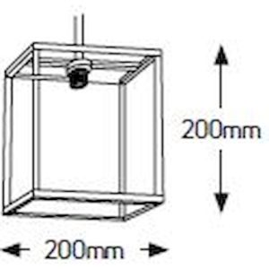 Φωτιστικό Iron E27 200x200 καλώδιο 2.5m μαύρο amber glass