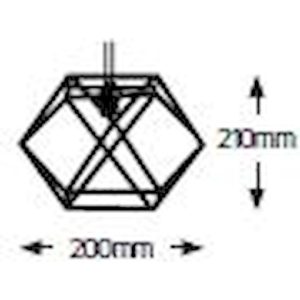 Φωτιστικό Iron E27 200x210 καλώδιο 2.5m μαύρο amber glass
