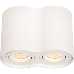 Geyer Επίτοιχο spot στρογγυλό διπλό GU10 λευκό SPR96125DW