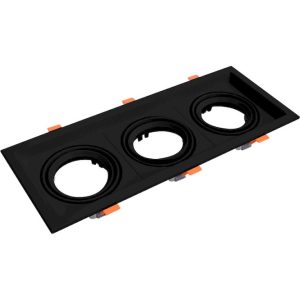 Geyer Τετράγωνο spot 3xAR111 185x485 μαύρο SPS1113B