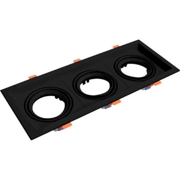Geyer Τετράγωνο spot 3xAR111 185x485 μαύρο SPS1113B