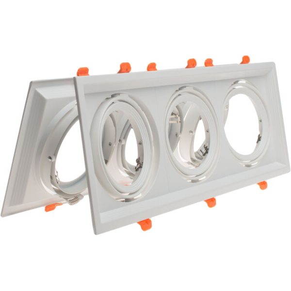 Geyer Τετράγωνο spot 3xAR111 185x485 λευκό SPS1113W