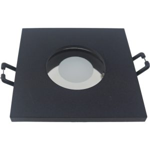 Geyer Τετράγωνο spot S65 GU10 μαύρο SPS44G65B