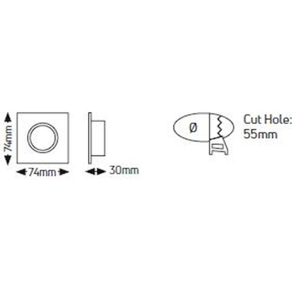 Geyer Τετράγωνο spot GU10 μαύρο matt SPS60BL - Image 3