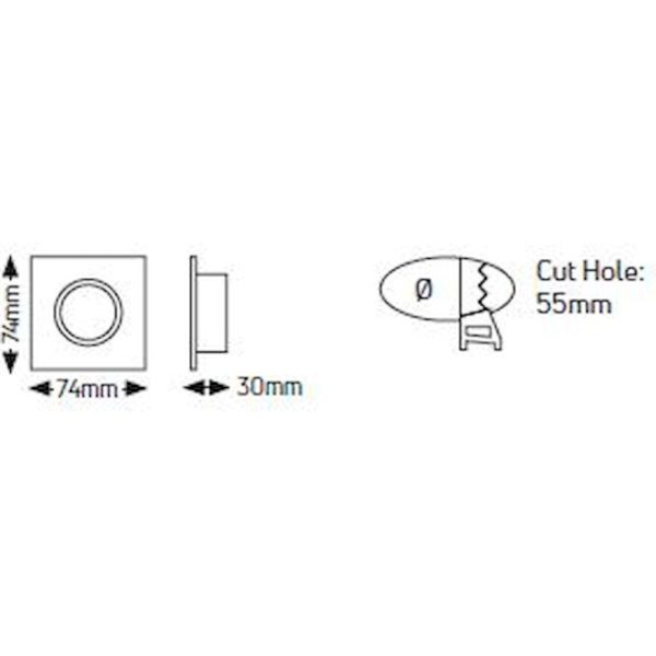 Geyer Τετράγωνο spot GU10 χρυσό SPS60G - Image 2