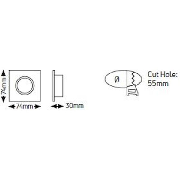 Geyer Τετράγωνο spot GU10 nikel matt SPS60NM - Image 3