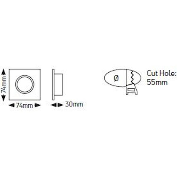 Geyer Τετράγωνο spot GU10 λευκό SPS60W - Image 3
