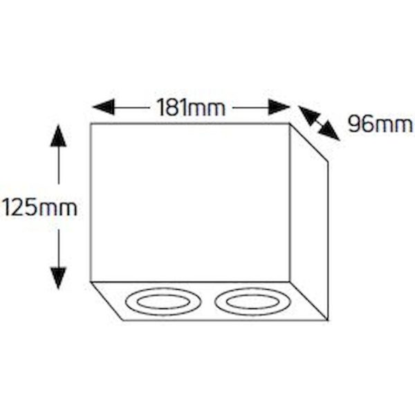 Geyer Επίτοιχο spot τετράγωνο διπλό GU10 λευκό SPS96125DW - Image 2