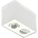 Geyer Επίτοιχο spot τετράγωνο διπλό GU10 λευκό SPS96125DW