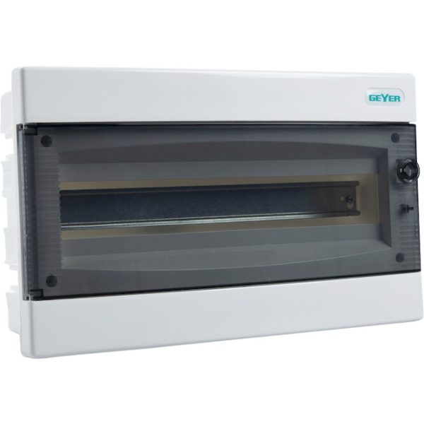 Geyer Πίνακας xωνευτός Άθως 1x18θ διάφανη πόρτα IP40 VP18-T