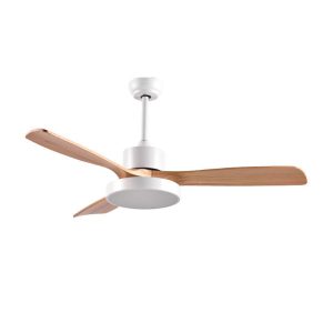 Ανεμιστήρας Οροφής PRCF-80616 Primo 52'' 130εκ. Με Τηλεχειριστήριο 1Φως LED 3Φτερά Λευκός με ξύλινα φτερά
