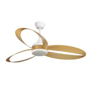 Ανεμιστήρας Οροφής PRCF-80653 PRIMO 52'' 132εκ. DC Με Τηλεχειριστήριο 1 Φως LED 3Φτερά Λευκός με ξύλινα φτερά