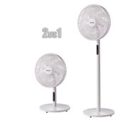 Ανεμιστήρας Ορθοστάτης PRSF-80645 Primo 16” 40εκ. Με Τηλεχειριστήριο 9Φτερά Λευκός 2 σε 1
