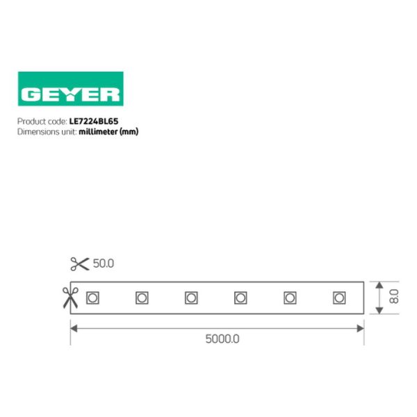 Ταινία LED Eco 7.2W 24V μπλε IP65 5Μ - Image 3