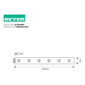 Ταινία LED Eco 7.2W 24V πράσινη IP65 5Μ