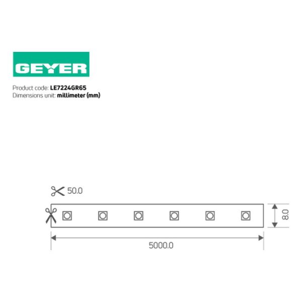 Ταινία LED Eco 7.2W 24V πράσινη IP65 5Μ
