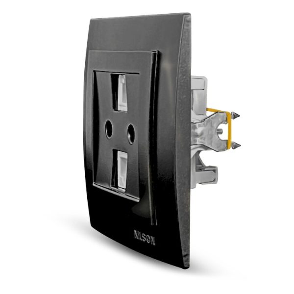 Μαύρη ματ πρίζα δικτύου RJ45-CAT5-RJ11