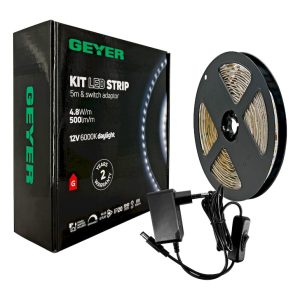 KIT Ταινίας LED 4,8W 12V 6000K IP20 5m + Αντάπτορας με διακόπτη