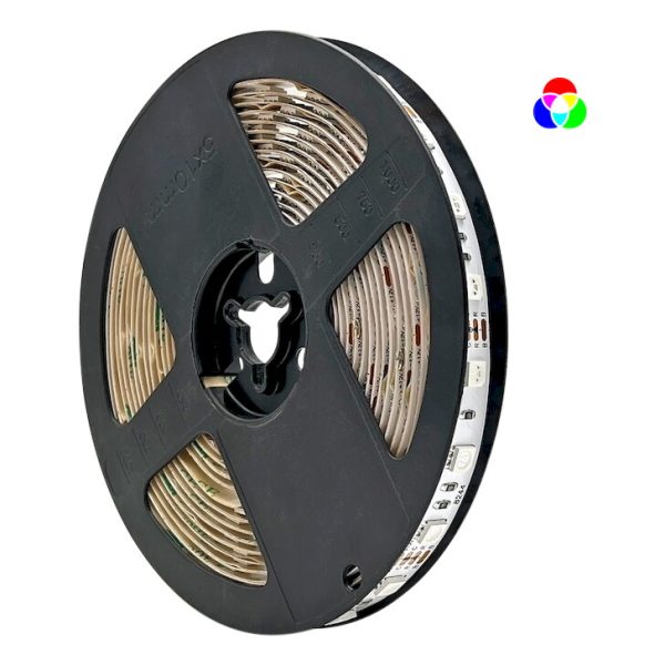 KIT Ταινίας LED 7W 12V RGB IP20 5m + Αντάπτορας με διακόπτη + Χειριστήριο IR 24Key - Image 2