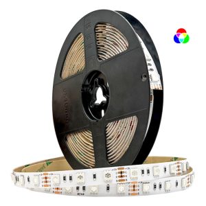 KIT Ταινίας LED 7W 12V RGB IP20 5m + Αντάπτορας με διακόπτη + Χειριστήριο IR 24Key