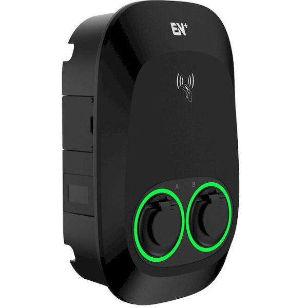 2*22kW Nanon Series BlackType 2 Socket,WiFi(2.4GHz) +Ethernet+4G+Βluetooth+RFID+APP, OCPP 1.6 Json 2 RCDs and 2 Meters M - Image 2