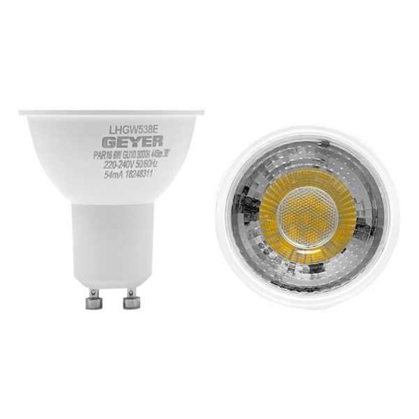 Λάμπα LED PAR16 6W GU10 3000K 445lm 38°