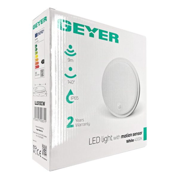 Φωτιστικό LED με αισθητήρα κίνησης 10W 4000K 1000lm IP65 λευκό - Image 2